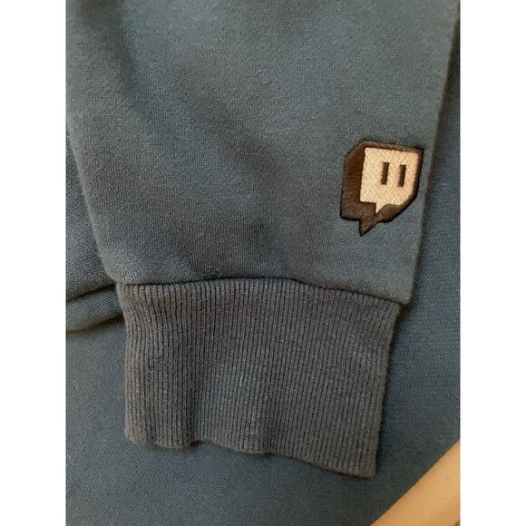 Twitch Mens M Blue Hoodie Unisex Pullover Cotton Sweatshirt Hooded NWOT - Picture 6 of 10